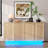 63'' Sideboard Cabinet With Led Lights, Type-c Ports, Usb Ports & Motion Sensor-1930591235