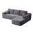 Boneless Corduroy L-Shape Modular Sectional Couch with Chaise - Soft Upholstered, Roomy Deep Seat, No Assembly Required, Timeless Stylish Furniture for Living Room Bedroom Apartment Home Office-218115379-218115378