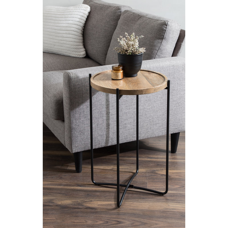 Table de bout Levesque, Noir, Naturel