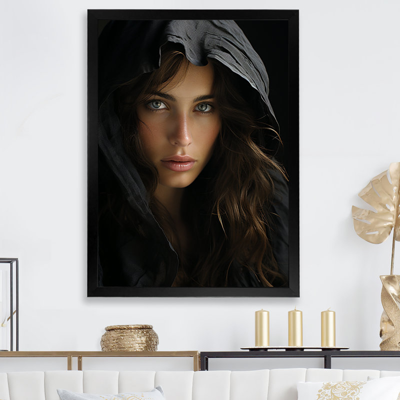 Black Incantations Woman Elegance - Imprimé, H 20 po x l 12 po x P 1 po, Cadre simple noir