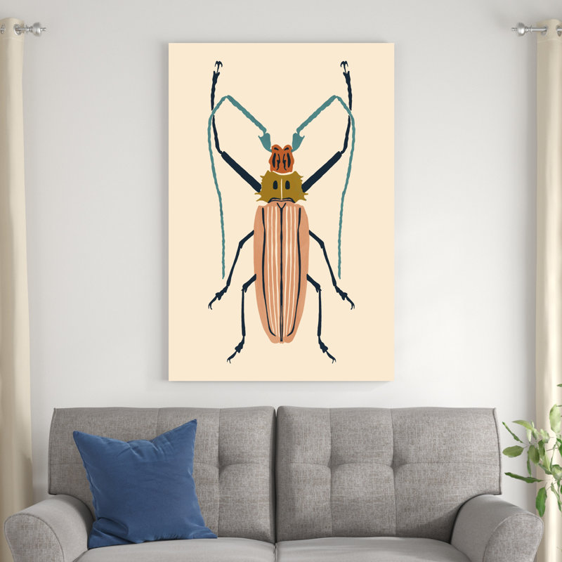 «Beetle Bug IV» par Victoria Barnes - peinture sur toile tendue, H 48 po x l 32 po
