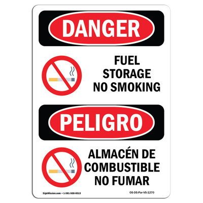 Enseigne de danger binaire interdisant de fumer