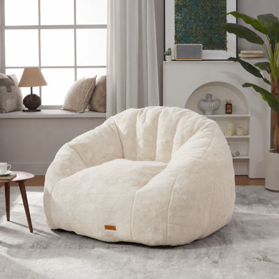 Fauteuil à billes en fausse fourrure en forme de coquillage, canapé à billes coquillage pour salon et chambre à coucher