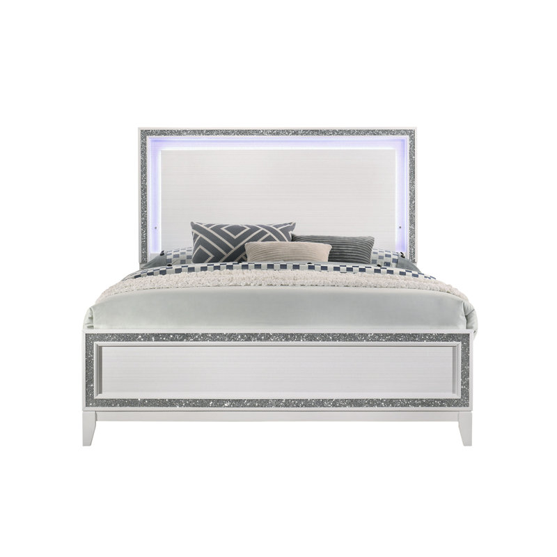 Festus Bed, Platform Bed, Bed Frame, King, Weathered Black