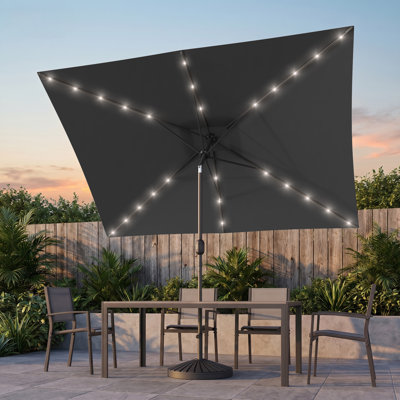 Parasol de marché rectangulaire lumineux 10 pi x 6,5 pi Buono