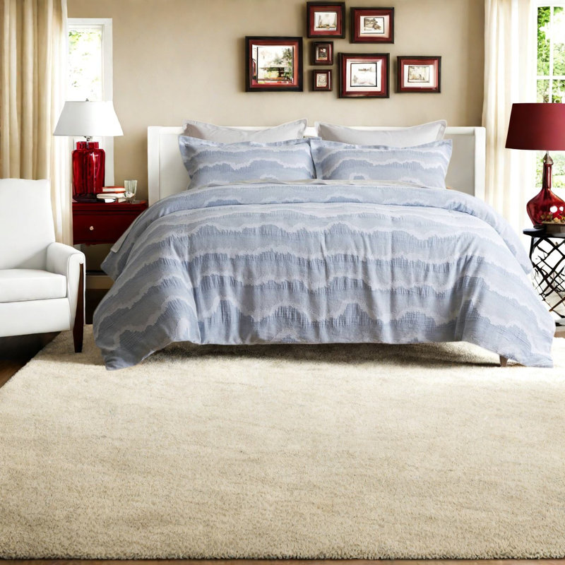 Ensemble de literie en coton de qualité supérieure, ensemble 3 pièces King Jacquard pour maison moderne