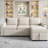 L-Shaped Storage With Soft Chenille, Cup Holders, Ports, Beige Reversible Chaise Ample Storage,-2122214833