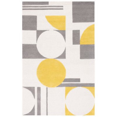 Felipe Gray Gold Hand-Tufted Wool Geometric Rug