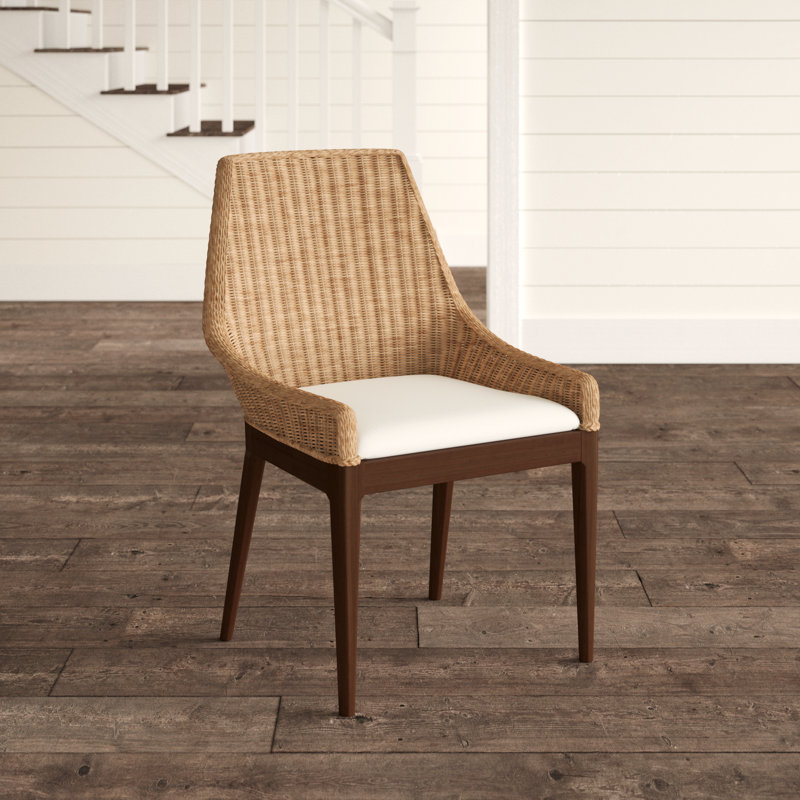 Fauteuil en coton de 24,25 po Livja, Brun / naturel / coton blanc