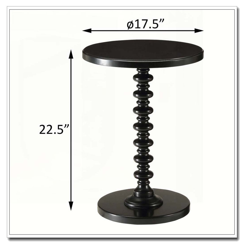 Table d'appoint ronde noire en bois, Noir