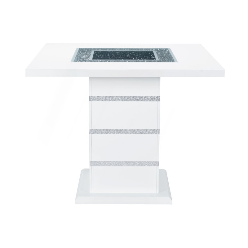 TABLE DE BAR ARIYA BLANC, H 38 po x L 42 po x l 63 po, Blanc