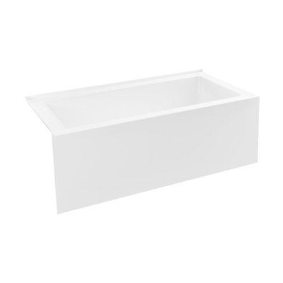 Baignoire de trempage réversible Voltaire 72 X 36 en blanc brillant avec trop-plein intégré, bonde incluse
