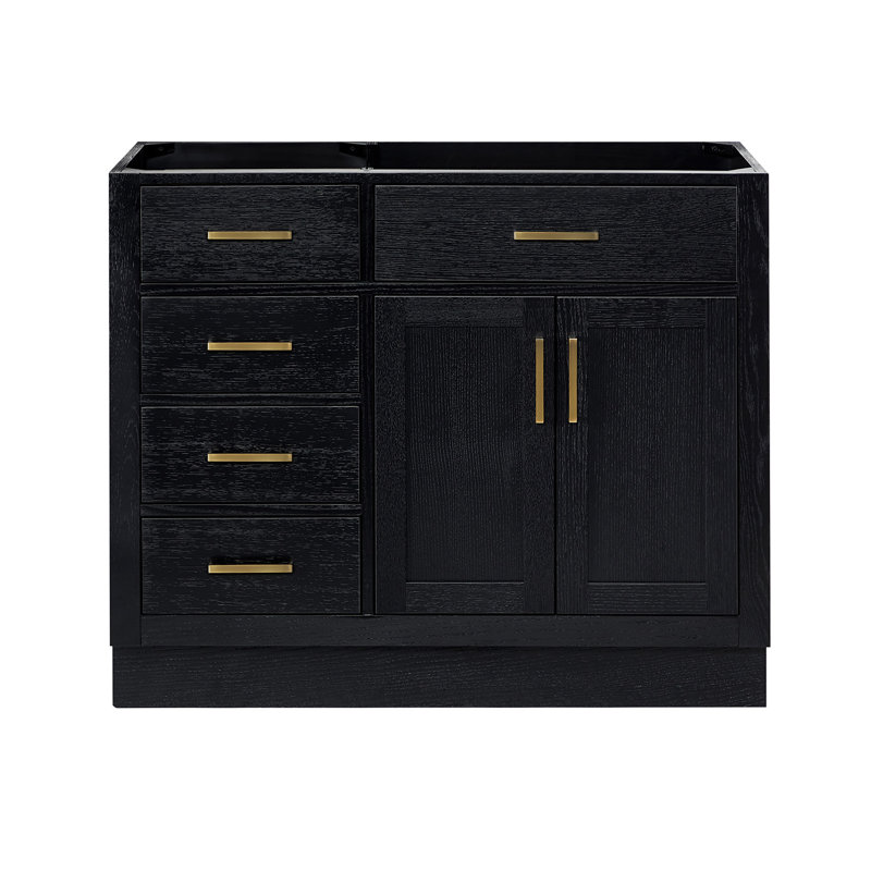 42" Single Bathroom Vanity Base only, Black Oak