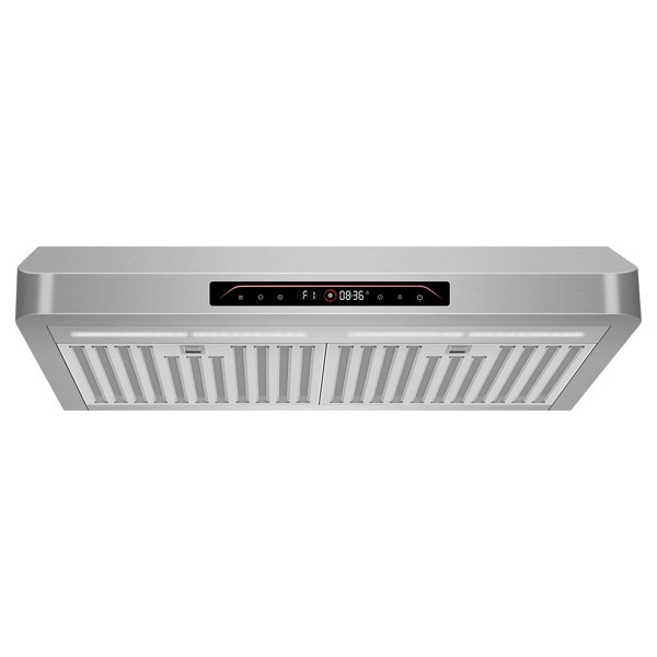 Campana extractora de 30" 900 CFM con ducto (ventilación) bajo gabinete - Ventilación de cocina de acero inoxidable de 4 velocidades con sensor de gestos y control táctil, filtro de deflectores y luz LED, plateada 2