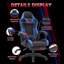 Ebern Designs Adjustable Reclining Ergonomic Faux Leather Swiveling PC & Racing Game Chair with Footrest-1019910876