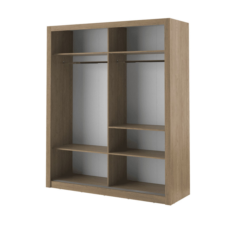 Nastasja 2 Door Manufactured Wood Wardrobe, Oak Shetland