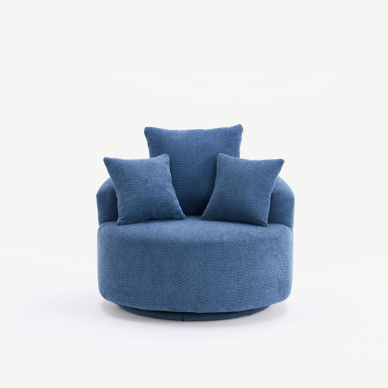 Swivel Barrel Chair, Blue