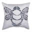 Coussin manuel en polyester à tissage manuel blanc et noir 12 po x 12 po Woodworkers & Weavers