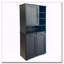 Armoire de buanderie avec panier inclinable et tablettes réglables-133333075-133333078