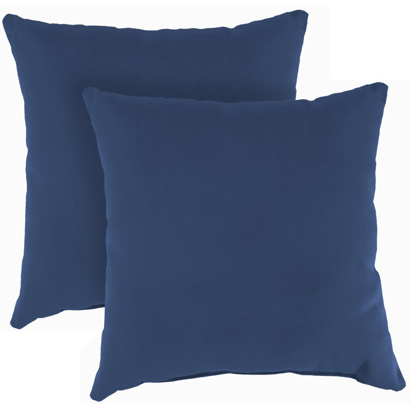 Sunbrella Outdoor Throw Pillow, Canvas Navy Sunbrella® Canvas, 16" H x 16" W