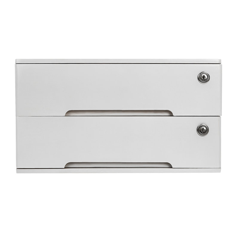 Boîte de rangement de bureau rectangulaire en bois avec tiroirs verrouillables