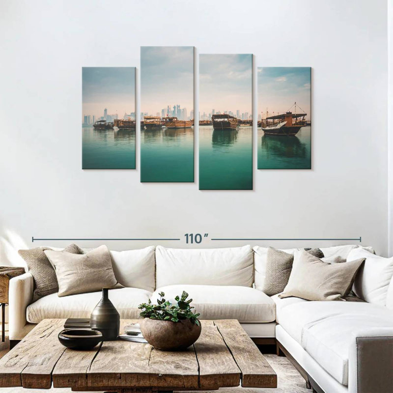 Mehar Doha Corniche Dhow Boats, 48"H x 75"W