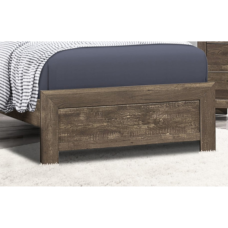 Mobilier de chambre à coucher simple rustique brun - tête de lit et lit de finition pour la construction de rails pour l'espace