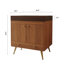 Meuble-lavabo autoportant de style Mid-Century avec comptoir en faux marbre et lavabo en céramique, armoire de rangement à double porte de 30 po, bois d'ingénierie imperméable, pieds dorés-1178987822-1178987823