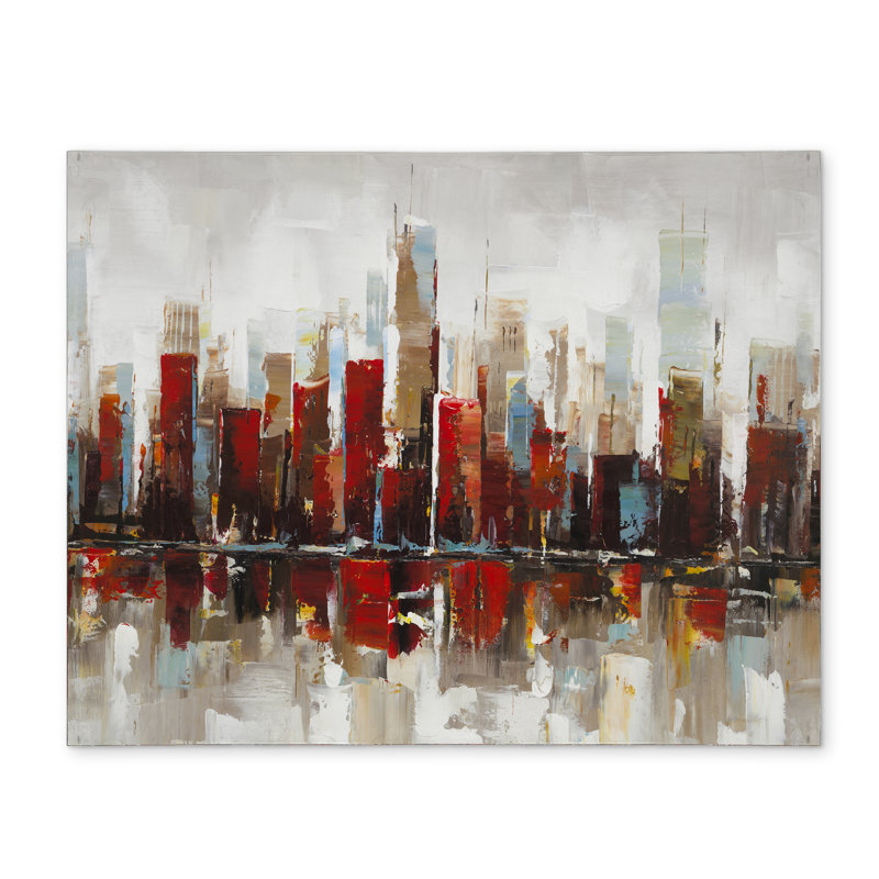 Industrial Bedroom Placemat - Abstract Colorful Skyscrapers