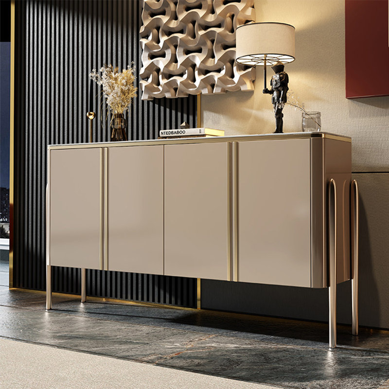 Armoire de hall d'entrée moderne de luxe, H 35,43 po x l 59,05 po x P 15,75 po, Apricot