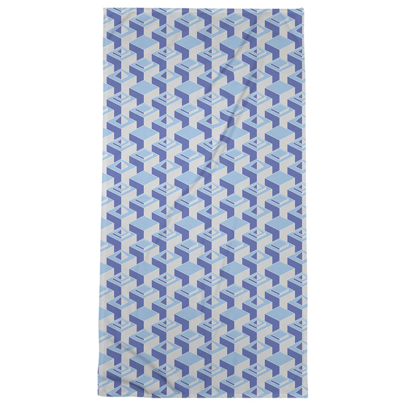 Serviette de plage classique gratte-ciels, Violet / Blanc
