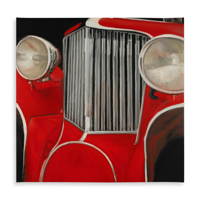 Vintage Gray Tablecloth | Car of the 50's | Indoor/Outdoor Decor
