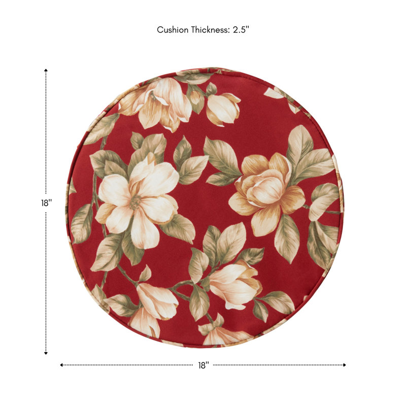 Outdoor Round Dining Chair Seat Pad, Roma Floral