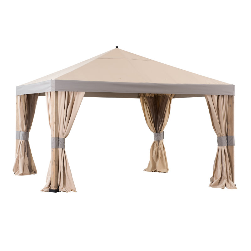 Pavillon de jardin en bois massif l 13 pi. x p 11 pi. Jason