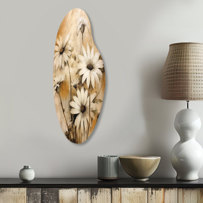 Leeroy - Floral Curved Shape Asymmetric Metal Wall Art