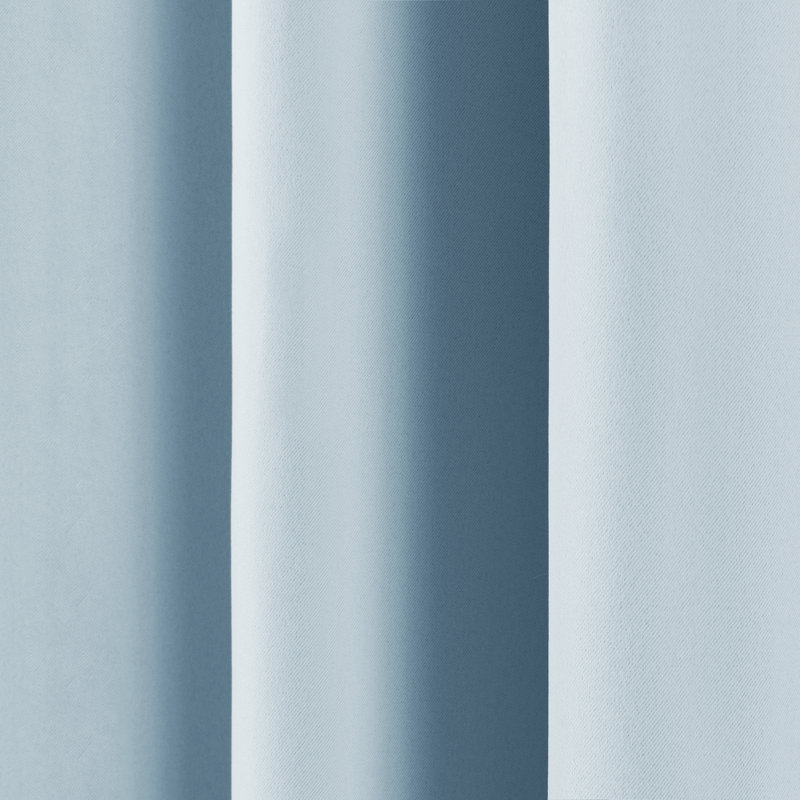 Sevan Solid Thermal Grommet Curtain Panels, Sky Blue, 52"W x 96"L