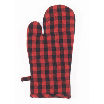 Gracie Oaks Keaka Plaid Cotton Oven Mitt Set