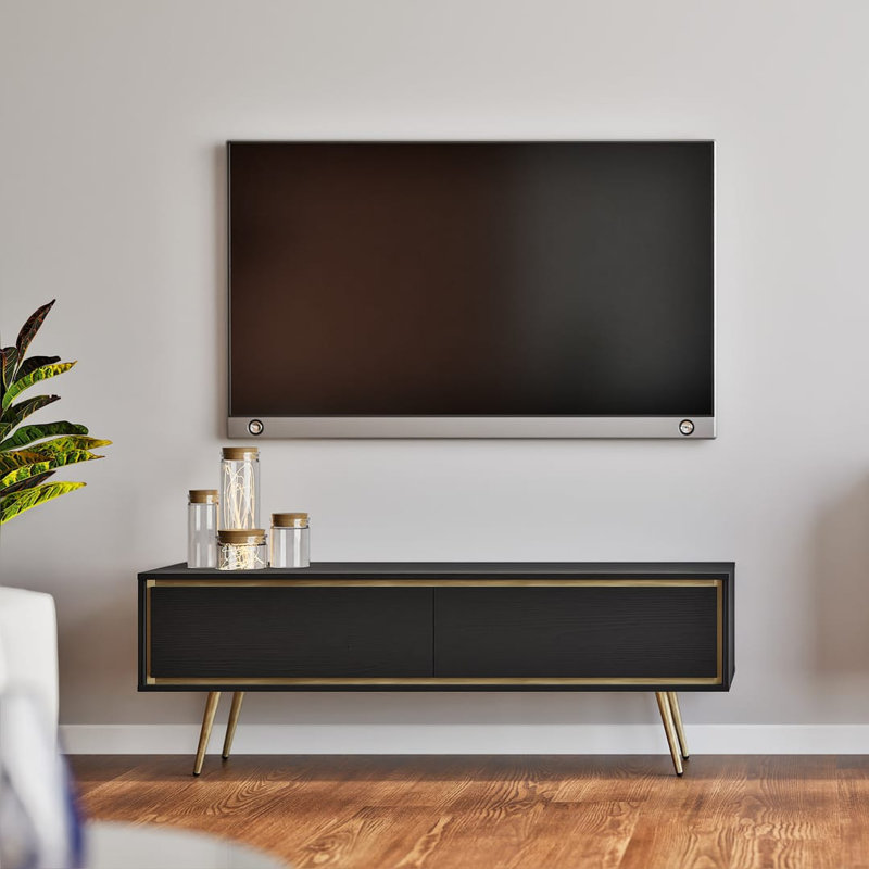 Alissabeth Unfinished TV Stand for TVs up to 60", Black 