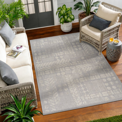 Jazmyn Indoor & Outdoor Boho Rug Grey/Ivory