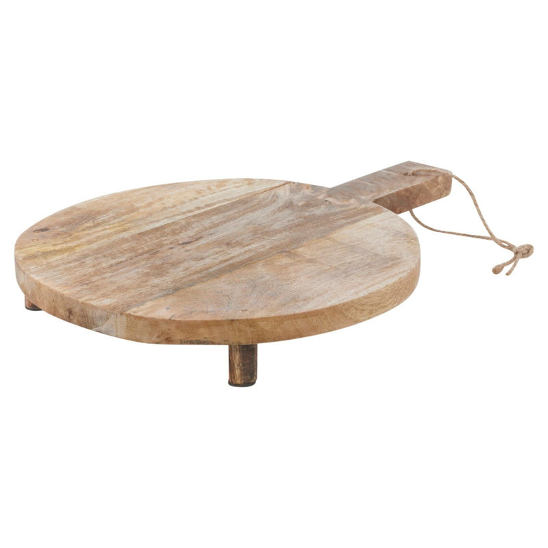 Bamboo Mango Wood Paddle Display Meat Cheese Chopping Cutting Board With Handle