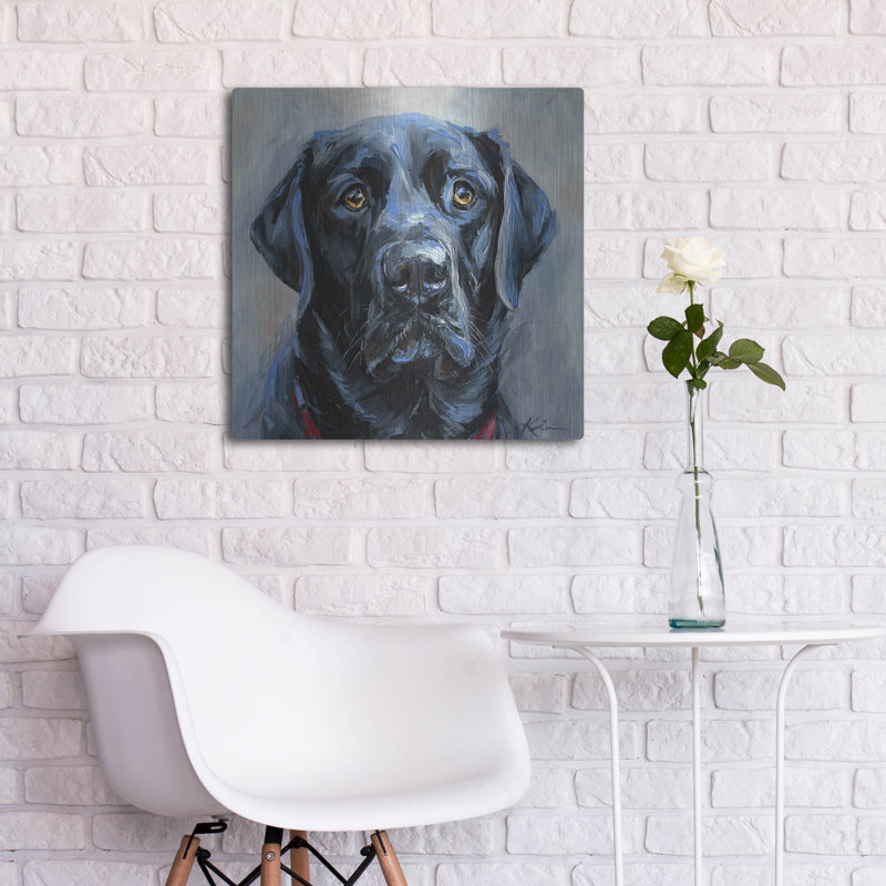 Red Barrel Studio® «Must Love Dogs Black Lab» par Lindsay Kivi, art mural en métal, H 24 po x l 24 po