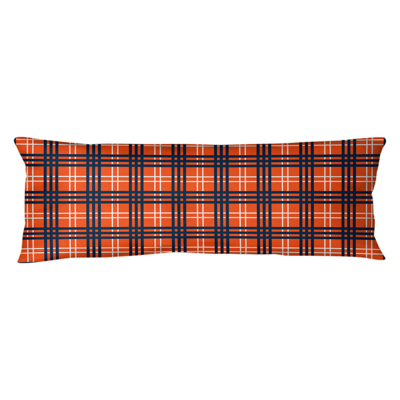 Polyester Medium Pillow, Orange/White/Blue, Microfiber