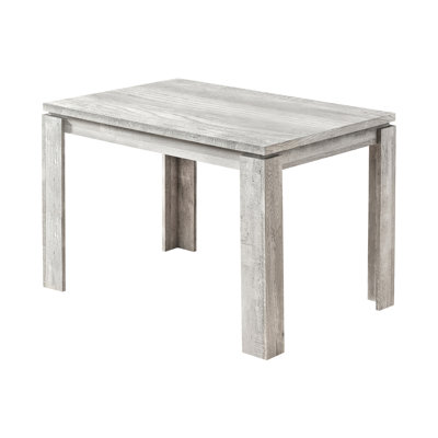 Table de salle à manger rectangulaire grise en stratifié gris de 48 po, style moderne, pour 4 personnes, pour les petits espaces