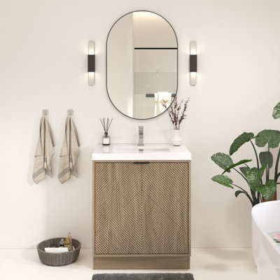 Meuble-lavabo autoportant 29,5 po avec lavabo en acrylique renforcé Monterey