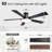 Vaczon 52" Smart Flush Mount LED Ceiling Fan with Remote & App, Low Profile Ceiling Fan with 3CCT Dimmable Light, Whisper-Quiet DC Motor, Double-Sided Blades-128930828