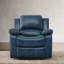 Fauteuil inclinable en cuir bleu marine Charlotte