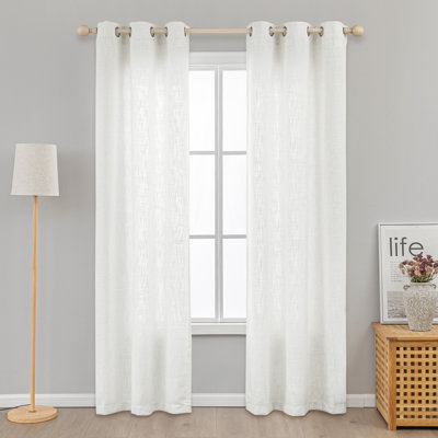 Kambi Semi-Sheer Linen Blend Curtain Set