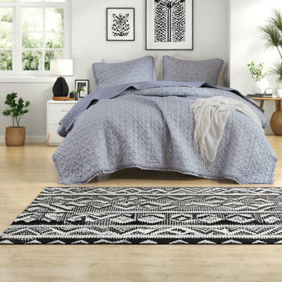 Ensembles de literie pour grand lit 3 pièces confortables en polyester de style campagnard matelassé