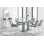 Eubanks High Gloss Double Pillar Dining Table Set with 6 Luxury Velvet Upholstered Dining Chairs