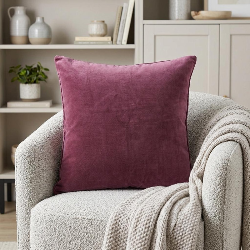Coussin décoratif en velours de coton 22 po, Baie